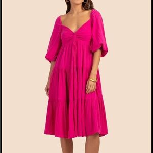 Trina Turk Out Of Office Fuchsia / Hot Pink Midi Dress